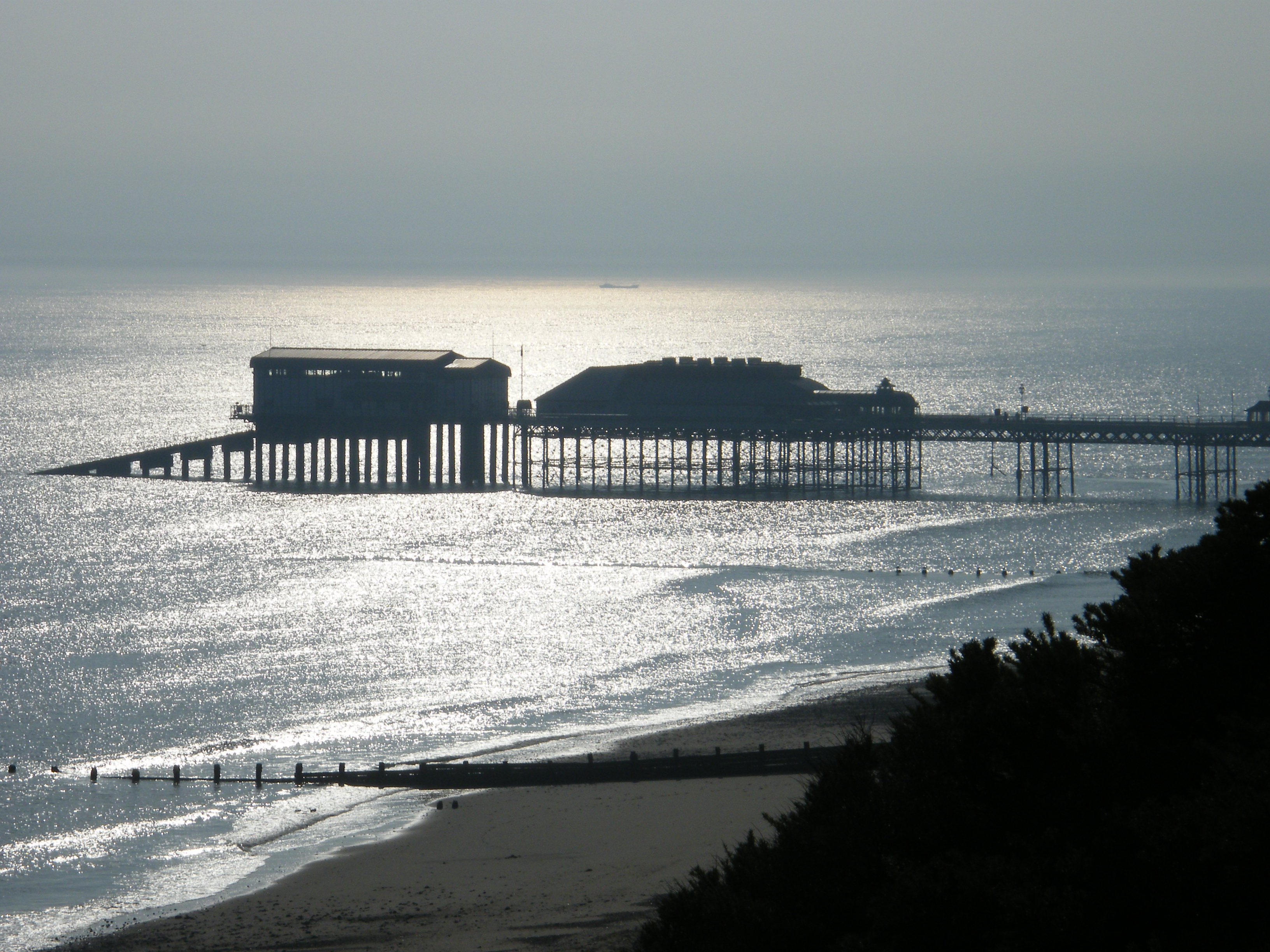Cromer pier looking into the sun