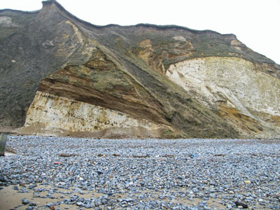 Chalk raft in the cliff at Sidestrand