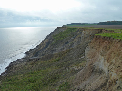 High cliffs overlooking the  sea at Trimingham