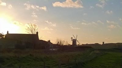 Silhouette of Cley village